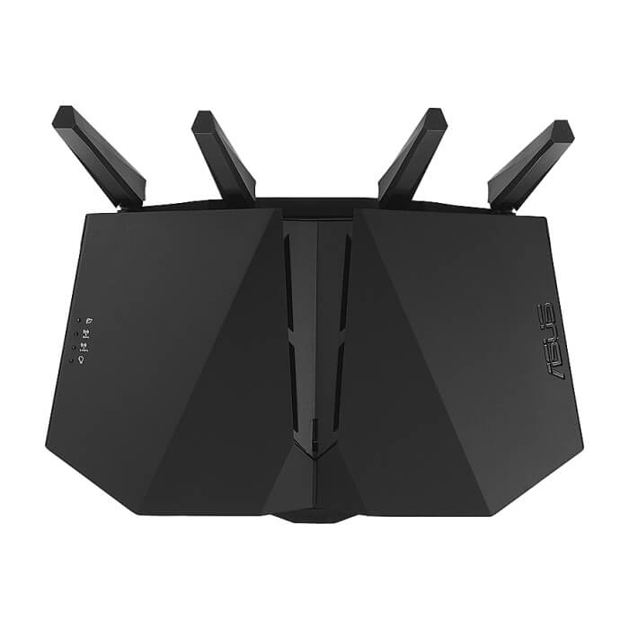 Asus Gaming Wireless Router, RT-AX82U, AX5400, Dual-Band, Tri-Core 1.5Ghz CPU, 256MB/512MB Flash/RAM, Gigabit, AiProtection Pro, Adaptive QoS, VPN server/client, IPTV, OFDMA, Beamforming, Link Aggregation, Gear Accelerator, RGB, AiMesh, Black