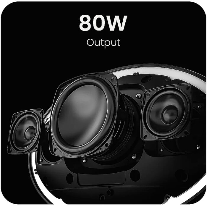 HiFuture ORBIT Black, 80W Output (Max.power), Built-in Powerful DSP with DynaBoost Technology, Pair to Stereo Sound System (TWS Mode), Wireless 5.4, Orbit Lighting, Aluminum Elegan ID 94788 (тъмнейл - 4)