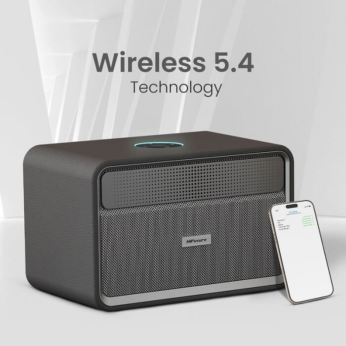 HiFuture Passion X Black, 100W Output (Max.Power), Built-in Powerful DSP with DynaBoost Technology, Crafted Wood Cabin, Wireless 5.4, Two-Way Full Range Speaker System, Built-in 80 ID 94790 (тъмнейл - 4)