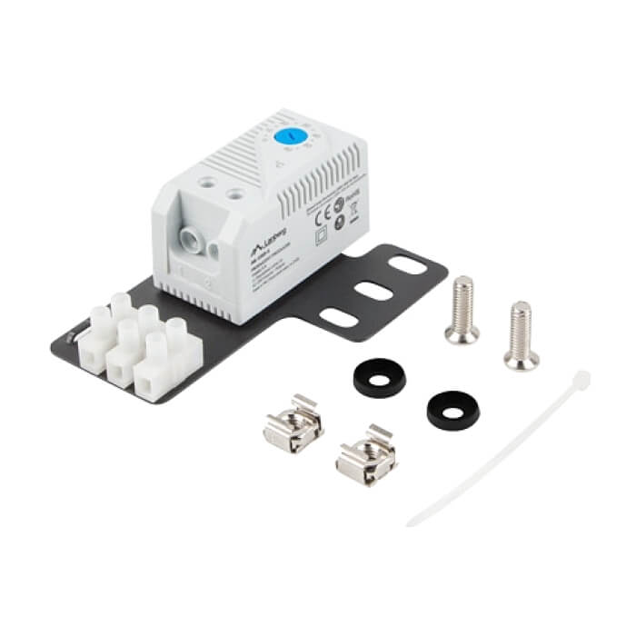 Lanberg closed-loop thermostat 10A for rack cabinets with 19" ear and terminal block, grey (тъмнейл - 4)
