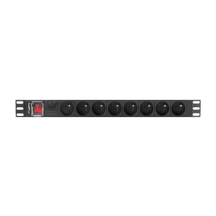 Lanberg power distribution unit (pdu) 19" 1U 16a 2m 8x french outlets black на супер цена