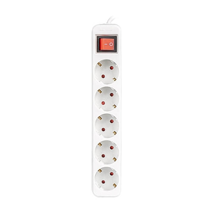 Lanberg power strip 1.5m, 5 sockets, french with circuit breaker quality-grade copper cable, white (тъмнейл - 2)