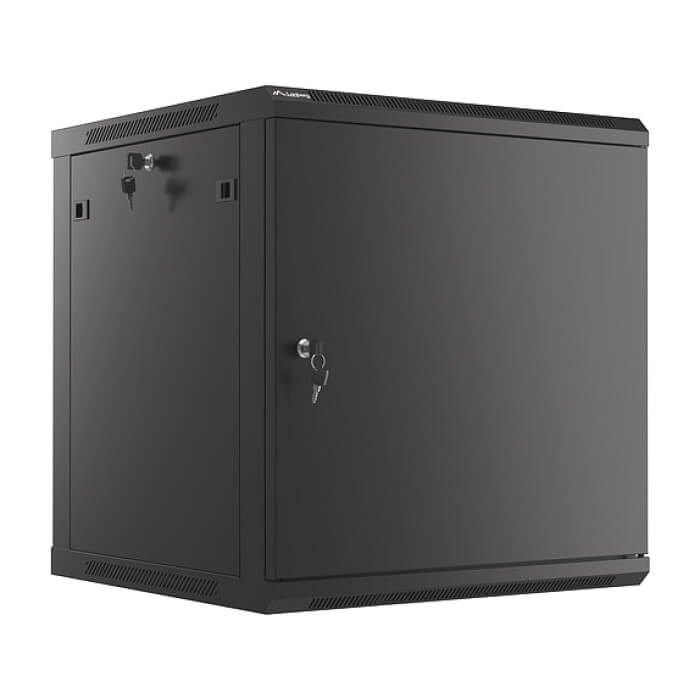 Lanberg rack cabinet 19" wall-mount 12U/600x600 for self-assembly with metal door black (flat pack) ID 87616 на супер цена