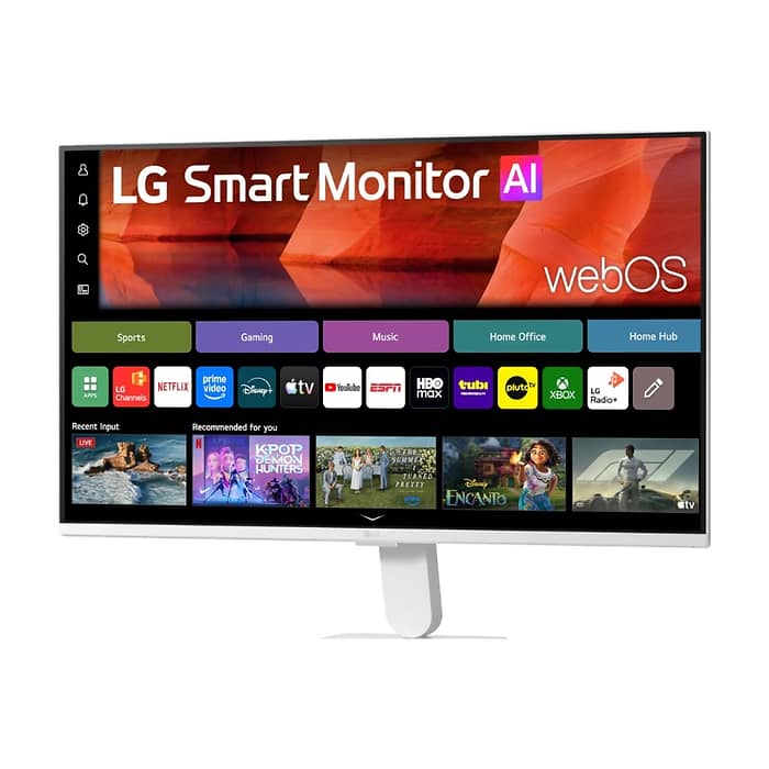 LG 27U511SB-W, 27" IPS Smart webOS23, 120Hz, 5ms, 1500:1, 250cd/m, FHD 1920x1080, ThinQ, sRGB 99%, HDR 10, HDMI, USB, Bluetooth, AirPlay 2, Speacers 5W x 2, Tilt, White (тъмнейл - 2)
