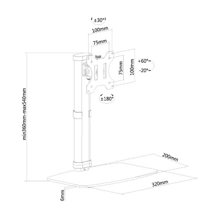 Neomounts by NewStar Flat Screen Desk Mount (stand) ID 66794 (тъмнейл - 3)