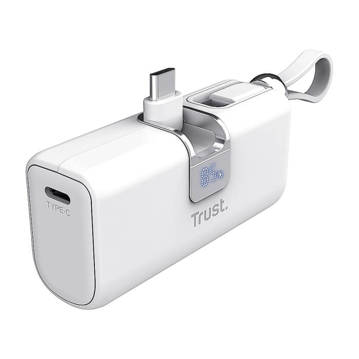 TRUST Pacto 5000 mAh Pocket Powerbank White ID 97840 (тъмнейл - 2)