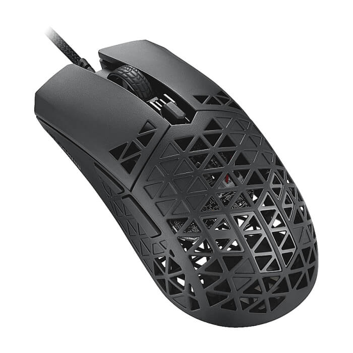 Asus TUF Gaming M4 Air Wired Gaming Mouse, 16,000 DPI Sensor, 6 Programmable Buttons, Ultralight Air Shell, IPX6 water resistance, ASUS Antibacterial Guard, TUF Gaming Paracord, pure PTFE feet, Black (тъмнейл - 4)