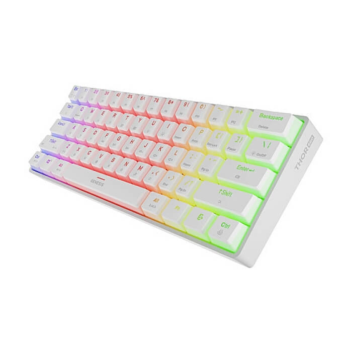 Genesis Mechanical Gaming Keyboard Thor 660 G2 Wireless RGB Backlight WHITE GATERON BROWN (тъмнейл - 3)