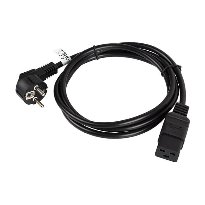 Кабел - Lanberg CEE 7/7 -> IEC 320 C19 power cord 16A 1.8m VDE, black ID 72491 (тъмнейл - 2)