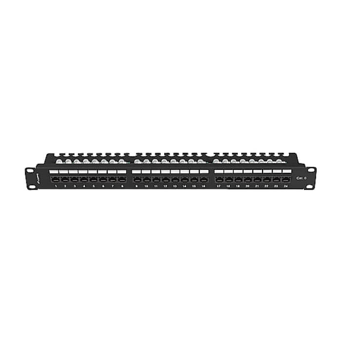 Lanberg patch panel 24 port 1U 19" CAT.6 utp with cable organizer black ID 86968 (тъмнейл - 3)