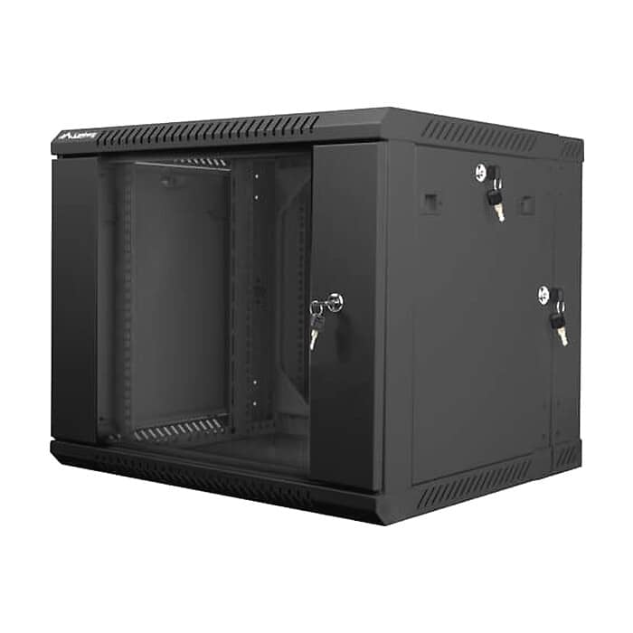 Lanberg rack cabinet 19” double-section wall-mount 9U / 600x600 for self-assembly (flat pack), black ID 71869 (тъмнейл - 2)