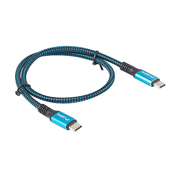 Lanberg USB-C(M) -> USB-C (M) 4.0 cable 0.5m 100W 8K 30Hz Black-Blue ID 76936 (тъмнейл - 2)