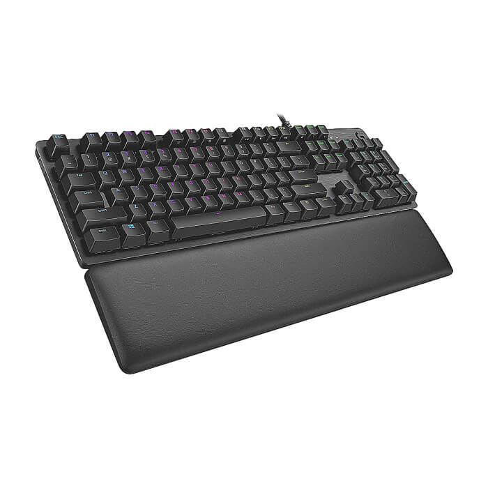 Logitech G513 Keyboard, GX Brown Tactile, Lightsync RGB, USB Passthrough Data/Power, Alumium Alloy, Game Mode, Memory Foam Palmrest, Gaming Keycaps, Keycap Puller, Black Carbon (тъмнейл - 2)