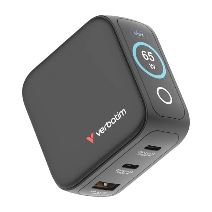 Verbatim Mini GaN Charger 65W with Display ID 95949 (тъмнейл - 3)