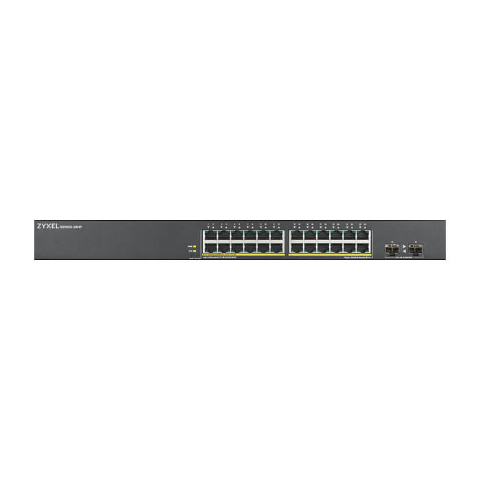 ZyXEL GS1900-24HP v2, 24-port GbE L2 PoE + 2 x GbE SFP slots, Smart Switch, rackmount, 170 Watt на супер цена