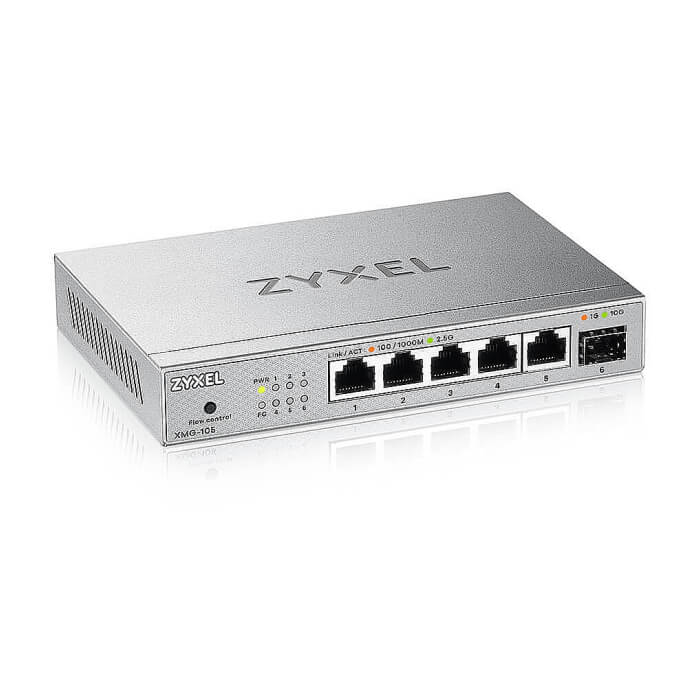 ZyXEL XMG-105 5 Ports 2,5G + 1 SFP+ MultiGig unmanaged Desktop Switch (тъмнейл - 4)