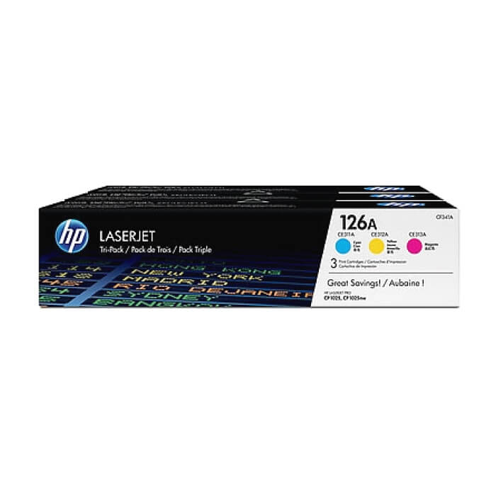 HP 126A Cyan/Magenta/Yellow Tri-pack LaserJet Toner Cartridges ID 68874