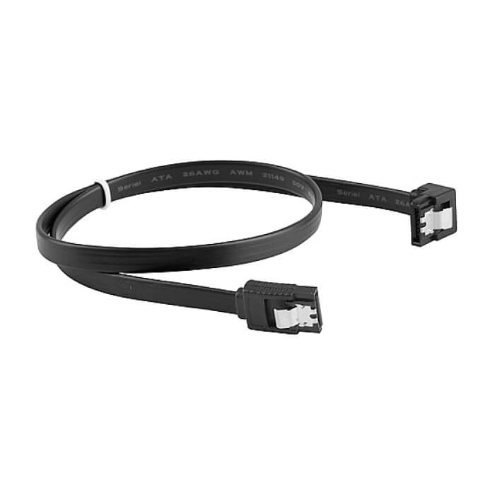 Кабел - Lanberg SATA DATA III (6GB/S) F/F cable 50cm metal clips angled, black ID 72698 (тъмнейл - 3)