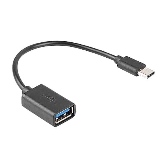 Lanberg adapter USB-C(m) 2.0 -> USB-A(f) cable 15cm OTG, black (тъмнейл - 2)