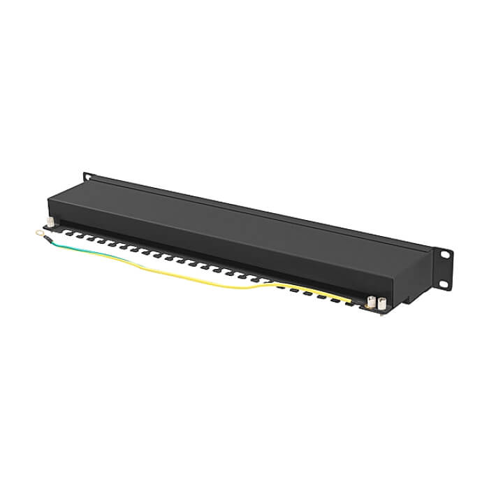Lanberg patch panel 24 port 1U 19" CAT.6a ftp with cable organizer shielded black ID 86966 (тъмнейл - 3)