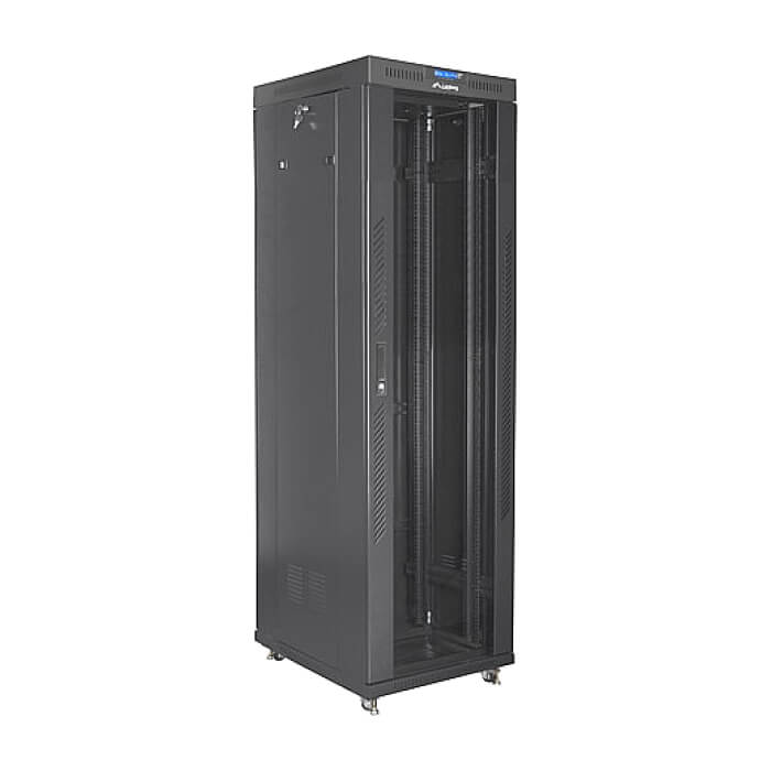 Lanberg rack cabinet 19" free-standing 42U/600x800 (flat pack) with glass door lcd black v2 ID 87184 (тъмнейл - 2)