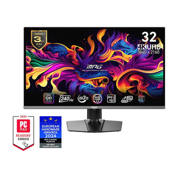 MSI MPG 321URX QD-OLED, 31.5", 240Hz, 0.03ms, UHD 3840x2160, Oled Care 2.0, Fanless Design w Graphene, ClearMR 13000, HDR True Black 400, AI VISION, 250 nits, 1500000:1, 100M; ID 93705 (тъмнейл - 2)