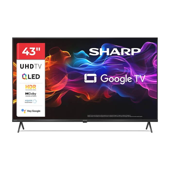 Sharp 43HP5265E, 43" QLED Google TV, 4K Ultra HD 3840x2160 Frameless, 1 000 000:1, AQUOS, DVB-T/T2/C/S/S2, Active Motion 1000, HDR10, Dolby Atmos, Dolby Vision, Google Assista ID 93596 на супер цена