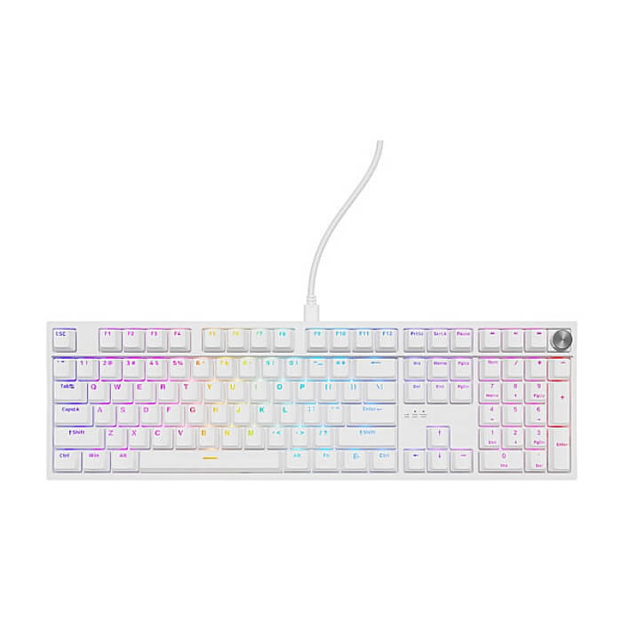 Genesis Mechanical Gaming Keyboard Thor 404 White RGB Backlight Gateron Yellow Pro, US Layout (тъмнейл - 4)