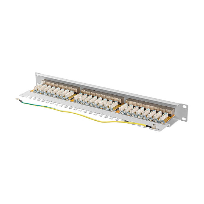Lanberg patch panel 24 port 1U 19" CAT.6a ftp with cable organizer shielded grey ID 86965 (тъмнейл - 2)
