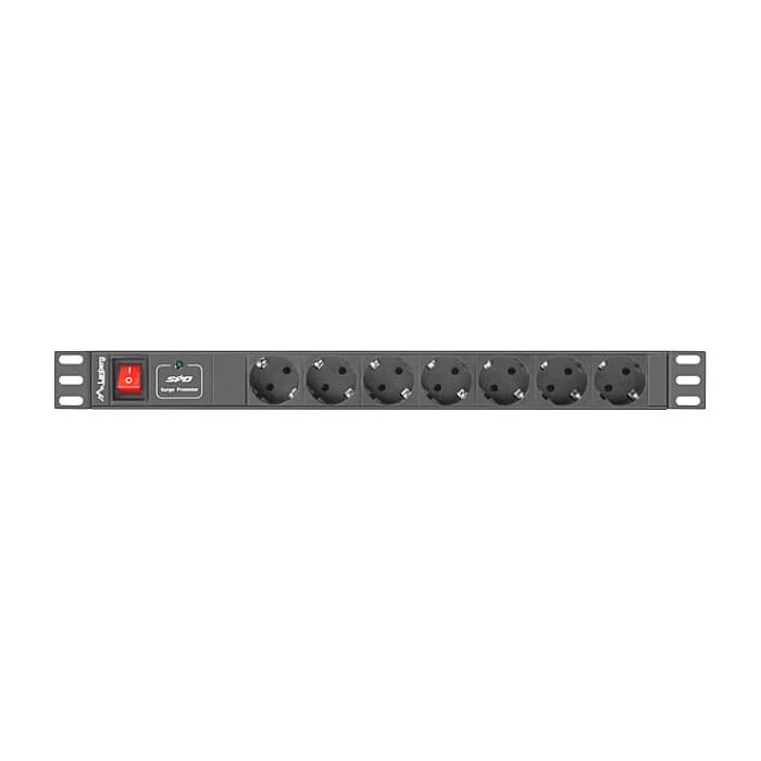 Lanberg power distribution unit (PDU) 19"1U 16A 7 SOCKETS SCHUKO 2M, black на супер цена