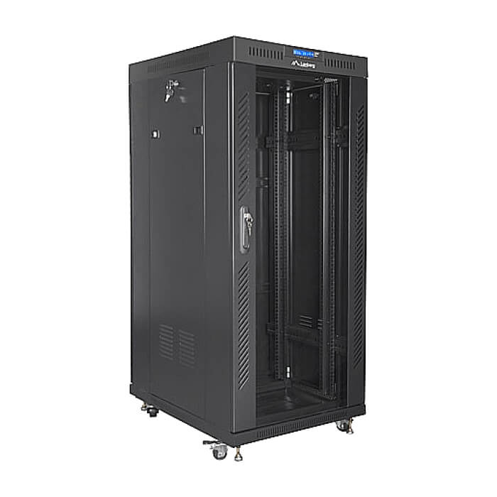 Lanberg rack cabinet 19" free-standing 27U/800x1200 (flat pack) with glass door lcd black ID 87623 (тъмнейл - 4)