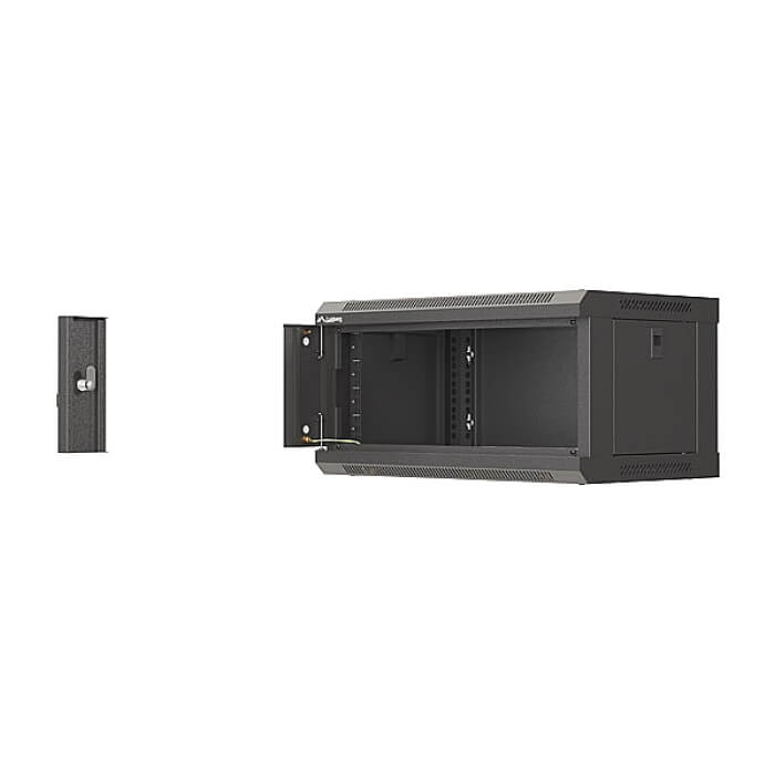 Lanberg rack cabinet 19" wall-mount 4U/540x350 (flat pack) with glass door black ID 87614 (тъмнейл - 5)