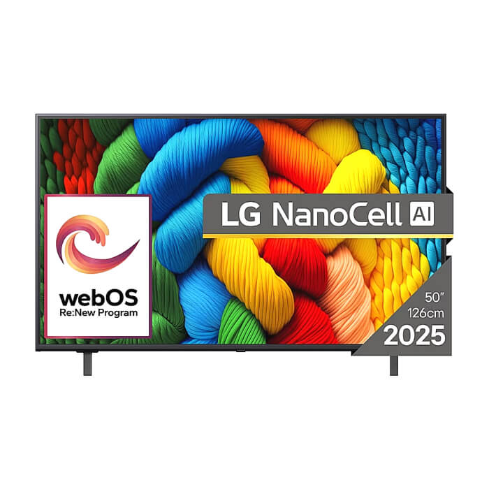 LG 50NANO80A3B, 50" 4K HDR Smart Nano Cell TV, 3840x2160, DVB-T2/C/S2, AI Alpha 7, HDR 10 PRO, webOS 25, ThinQ AI, VRR, ALLM, HGiG, WiFi, Clear Voice, AI Upscaling, Bluetooth, Hdmi e-ARC , CI, LAN, AirPlay2, Chromecast, 2 Pole stand, Black ID 89054 на супер цена от GT Computers LG 50NANO80A3B, 50" 4K HDR Smart Nano Cell TV, 3840x2160, DVB-T2/C/S2, AI Alpha 7, HDR 10 PRO, webOS 25, ThinQ AI, VRR, ALLM, HGiG, WiFi, Clear Voice, AI Upscaling, Bluetooth, Hdmi e-ARC , CI, LAN, AirPlay2, Chromecast, 2 Pole stand, Black ID 89054 на супер цена