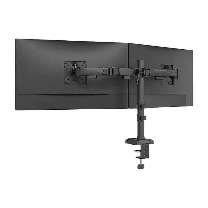 Neomounts Nero Double Flat Screen Desk Mount (phone holder+Quick-fix clamp/grommet) ID 86701 (тъмнейл - 4)