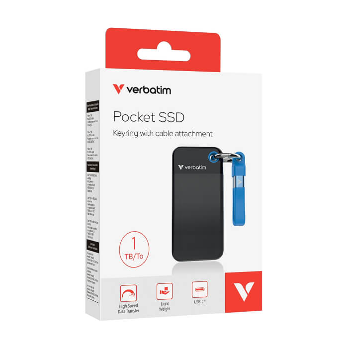 Verbatim Pocket SSD USB 3.2 Gen 2 1TB Black/Blue ID 84547 (тъмнейл - 5)