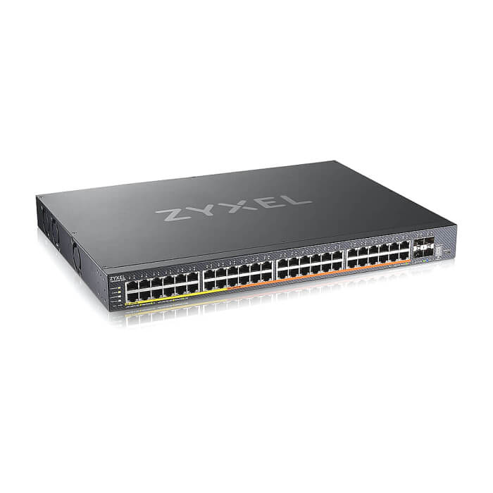 ZyXEL XMG2230-52HP, L3 Access Switch, 16x 2.5G, 32x 1G, AC:960W PoE , DC:2400W PoE, 4 x SFP+ Uplink, incl 1 yr NebulaFlex Pro (тъмнейл - 3)