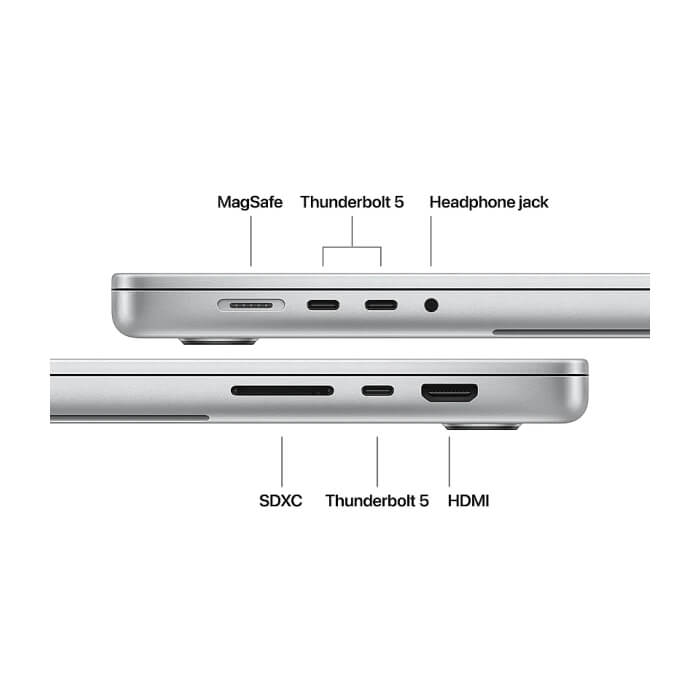 Apple 16-inch MacBook Pro: Apple M5 Max chip with 18-core CPU and 40-core GPU, 48GB, 2TB SSD - Silver ID 96972 (тъмнейл - 4)