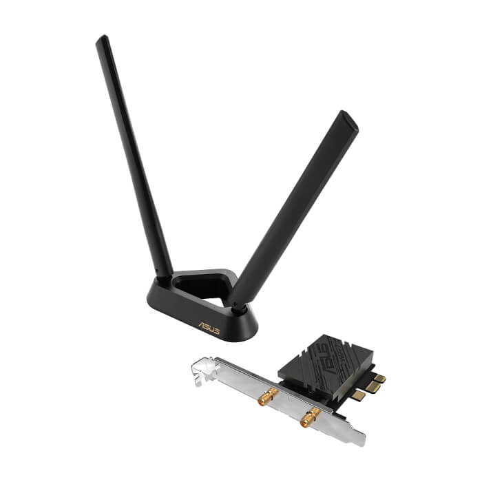 Asus PCI-E Adapter, PCE-BE92BT, BE9400, Tri-Band, Bluetooth 5.4, magnetized base, WPA3, OFDMA, MLO, only compatible with lntel motherboards, Black (тъмнейл - 3)