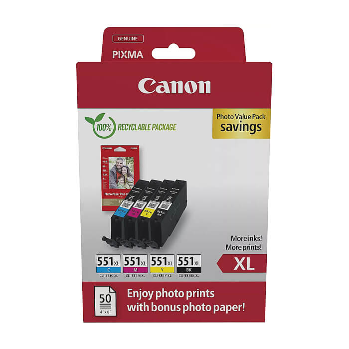 Canon CLI-551XL C/M/Y/BK Photo Value Pack ID 84374 на супер цена от GT Computers Canon CLI-551XL C/M/Y/BK Photo Value Pack ID 84374 на супер цена