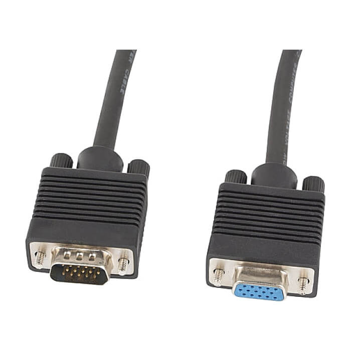 Кабел - Lanberg Cable VGA M/F EXTENSION 3M Shielded Ferrite Black ID 72512