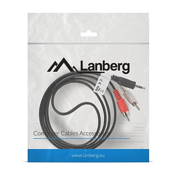 Кабел - Lanberg mini jack 3.5mm (M) 3 pin -> 2X RCA (chinch) (M) cable 1.5m ID 72589 (тъмнейл - 3)