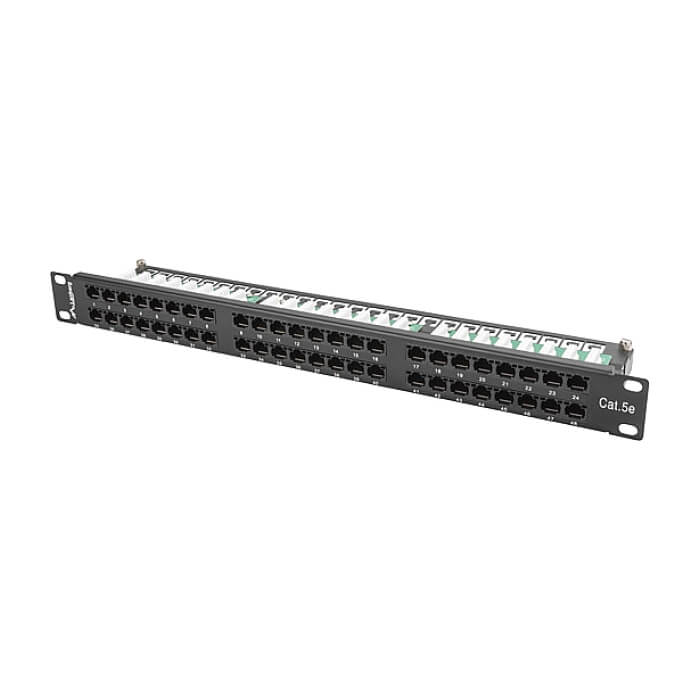 Lanberg patch panel 48 port 1U CAT.5E, black ID 62849 (тъмнейл - 3)