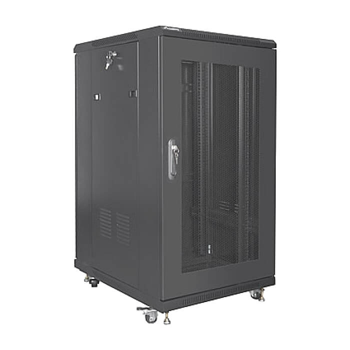 Lanberg rack cabinet 19" free-standing 22U/600x800 (flat pack) with mesh door black ID 87191 (тъмнейл - 5)