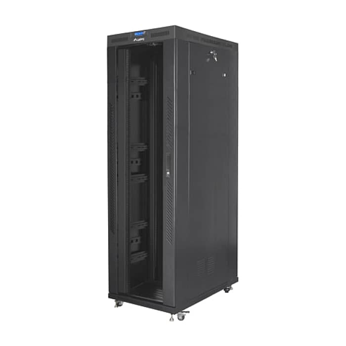 Lanberg rack cabinet 19" free-standing 42U/800x1200 (flat pack) with glass door lcd black v2 ID 87175 (тъмнейл - 2)