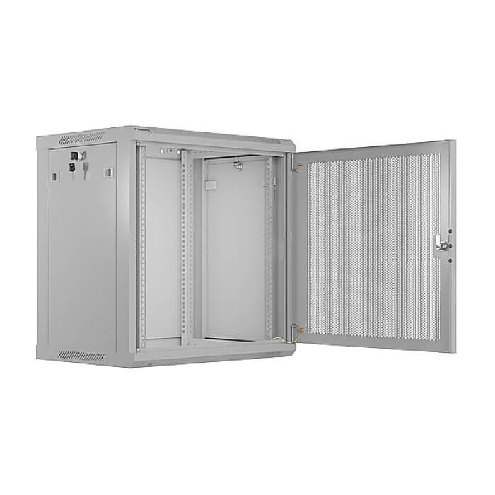 Lanberg rack cabinet 19" wall-mount 12U/600x450 with perforated door grey (flat pack) ID 87617 (тъмнейл - 3)