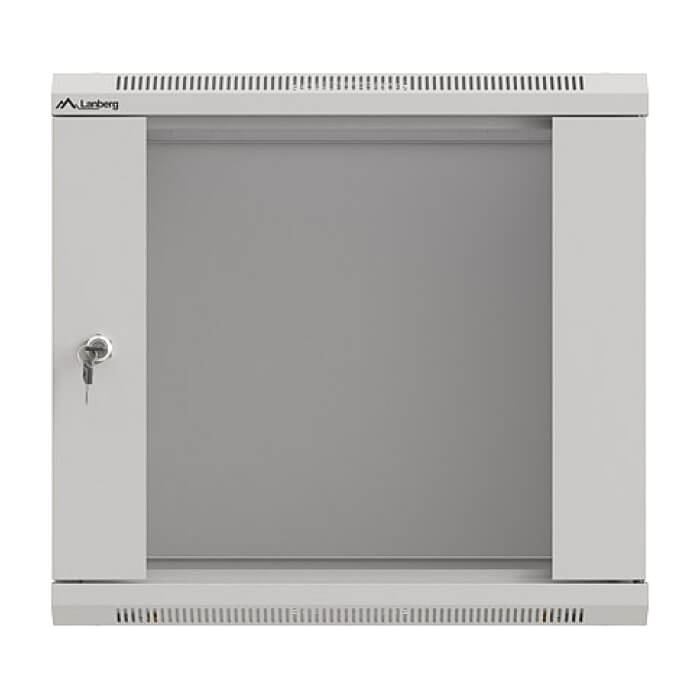 Lanberg rack cabinet 19" wall-mount 9U/540x350 (flat pack) with glass door grey ID 87597 (тъмнейл - 3)