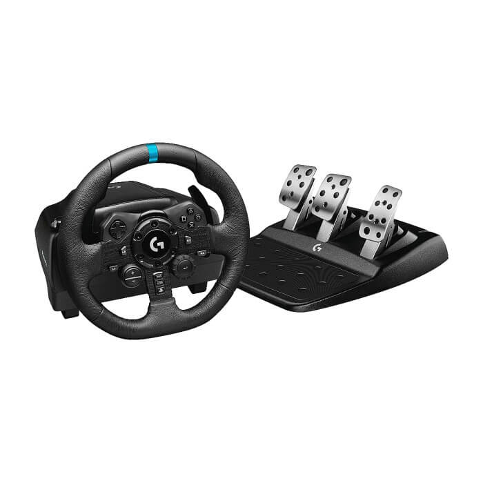 Logitech G923 Racing Wheel And Pedals, Play Station 4, PC, 900° Rotation, Trueforce Next-Gen Force Feedback, Dual Clutch (In Supported Games), Aluminium, Steel, Leather ID 74317 на супер цена