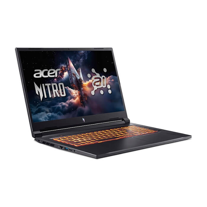 Acer Nitro V17, NG-ANV17-41-R14D, AMD Ryzen R7 260 AI ( up to 5.1GHz, 16MB), 17.3" FHD(1920x1080)IPS 144Hz, 1*16GB DDR5 (1 slot free), 1024GB PCIe NVMe SSD, NVIDIA GeForce RTX ID 96020 (тъмнейл - 2)