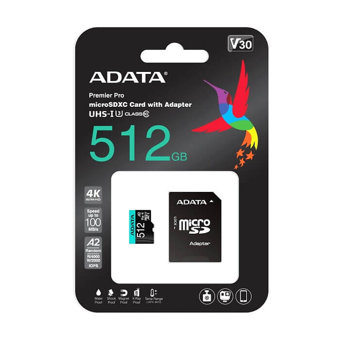 ADATA 512GB MicroSDXC UHS-I U3 V30S (with adapter) ID 74121 (тъмнейл - 3)