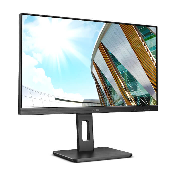 AOC Q24P2Q, 23.8" IPS WLED, 2560x1440@75Hz, 4ms GtG, 250cd m/2, 1000:1, DCR 50M:1, FlickerFree, Low Blue Light, 2Wx2, Tilt, Height Adjust, Pivot, Swivel, D-SUB, HDMI, DP, USB hub ID 65412 (тъмнейл - 3)